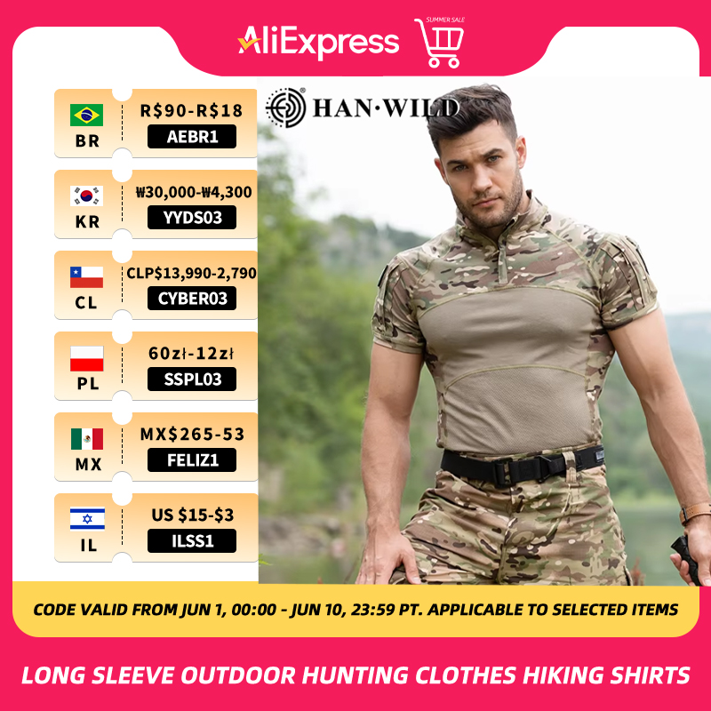 Wildman Hunting & Outdoor - Tactical T Shirt Shirts Men Airsoft