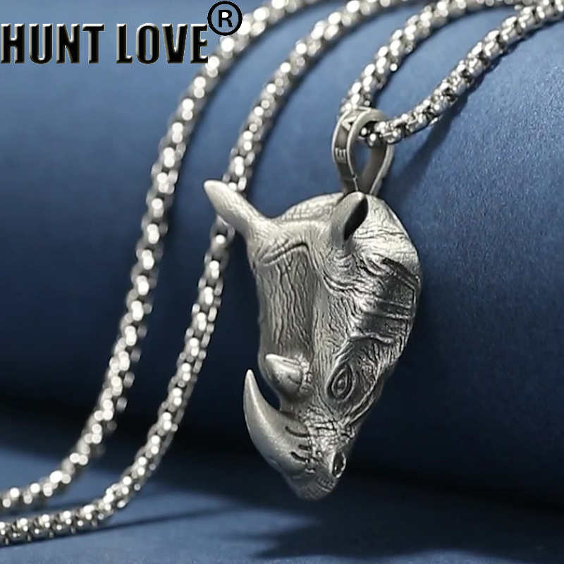 Wildman Hunting & Outdoor - 1Pcs Pure Tin Rhino Head Pendant