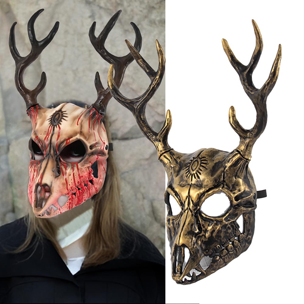 Elk Bugle Call - Wendigo Elk Mask Headpiece Cosplay Gothic