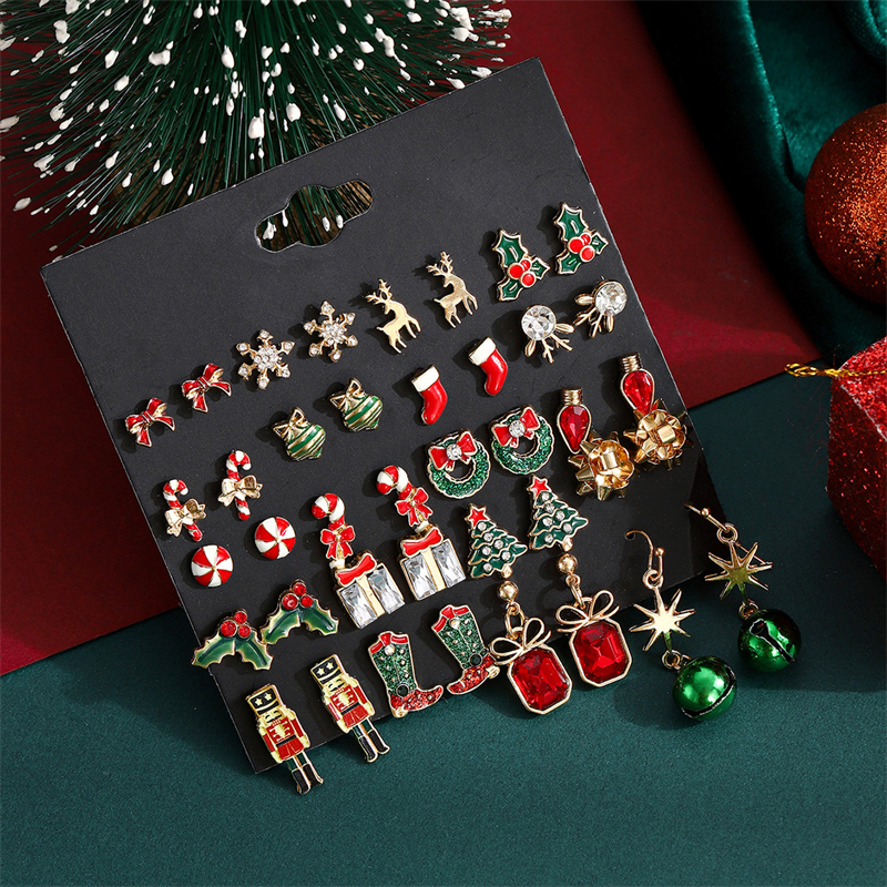 Elk Bugle Call - Christmas MIxed Earring Set For Women