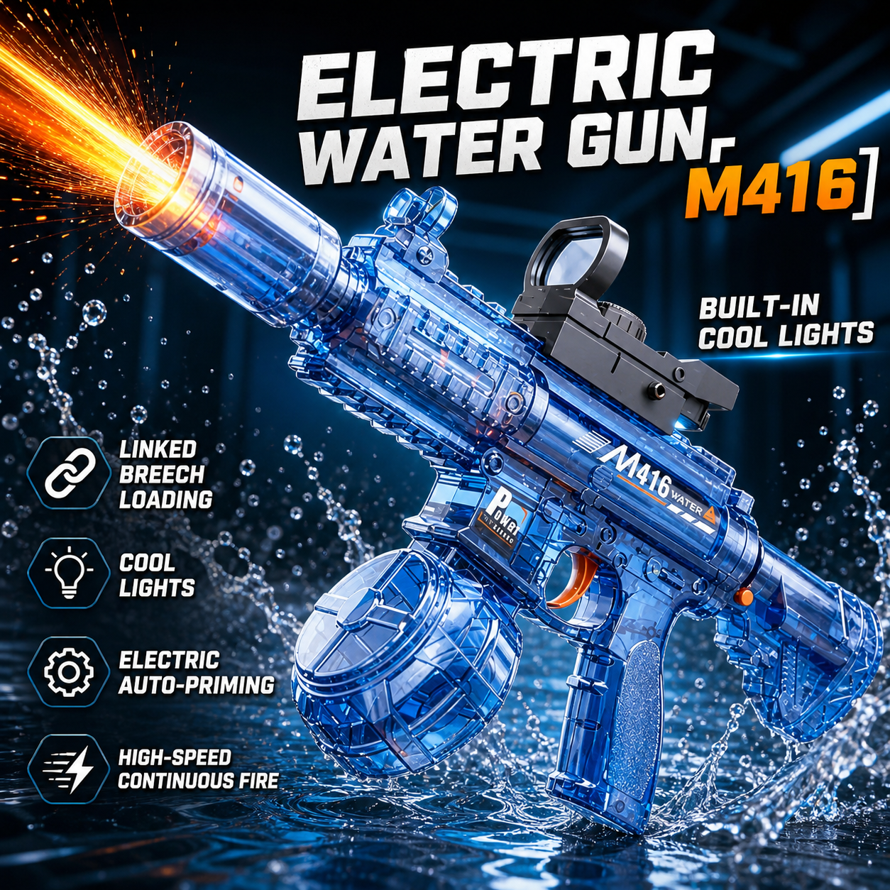 Electric Water Gun Flashing Li – Outdoor Hunting Toys recenzja i cena
