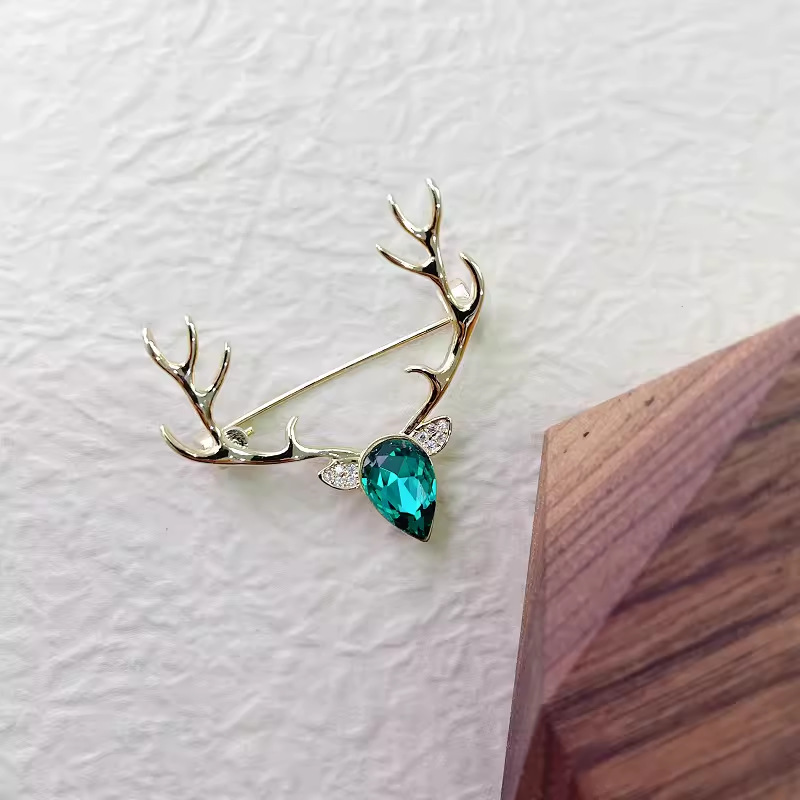 Cute Crystal Elk Horn Brooches – Elk Bugle Call recenzja i cena