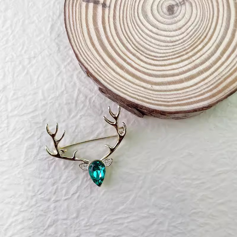 Cute Crystal Elk Horn Brooches – Elk Bugle Call recenzja i cena